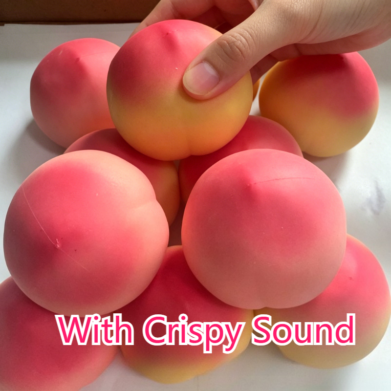 Party Games Young Adults - Crispy Sound Peach Fruit Squishy Toy