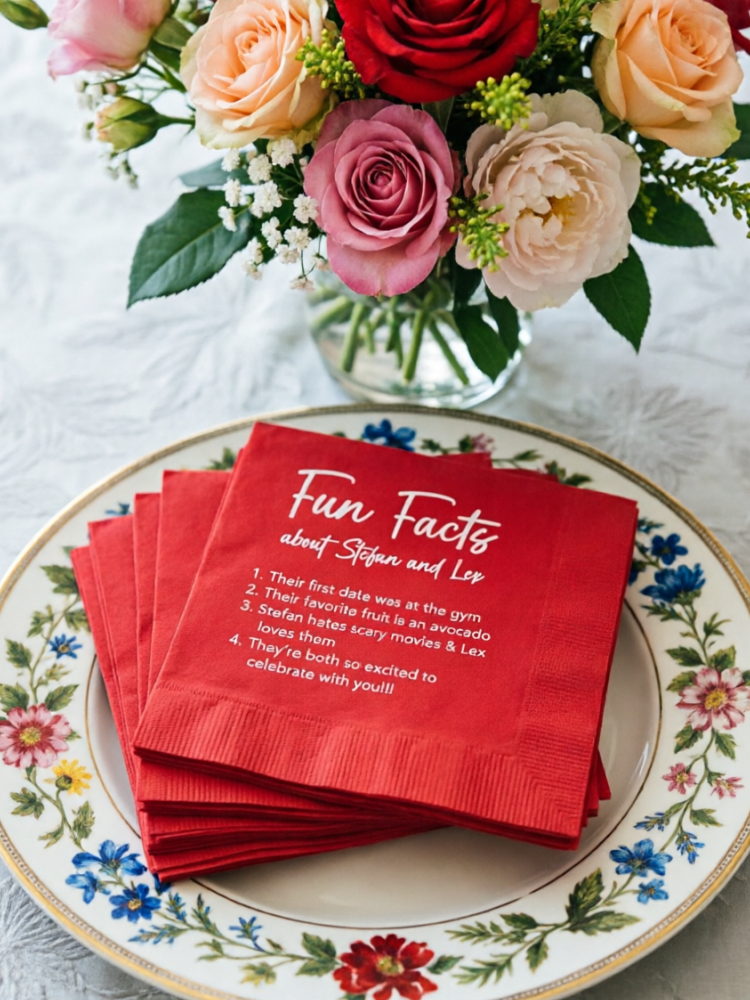 Party Games Bridal Shower - Custom Printed Party Game Table Napkins