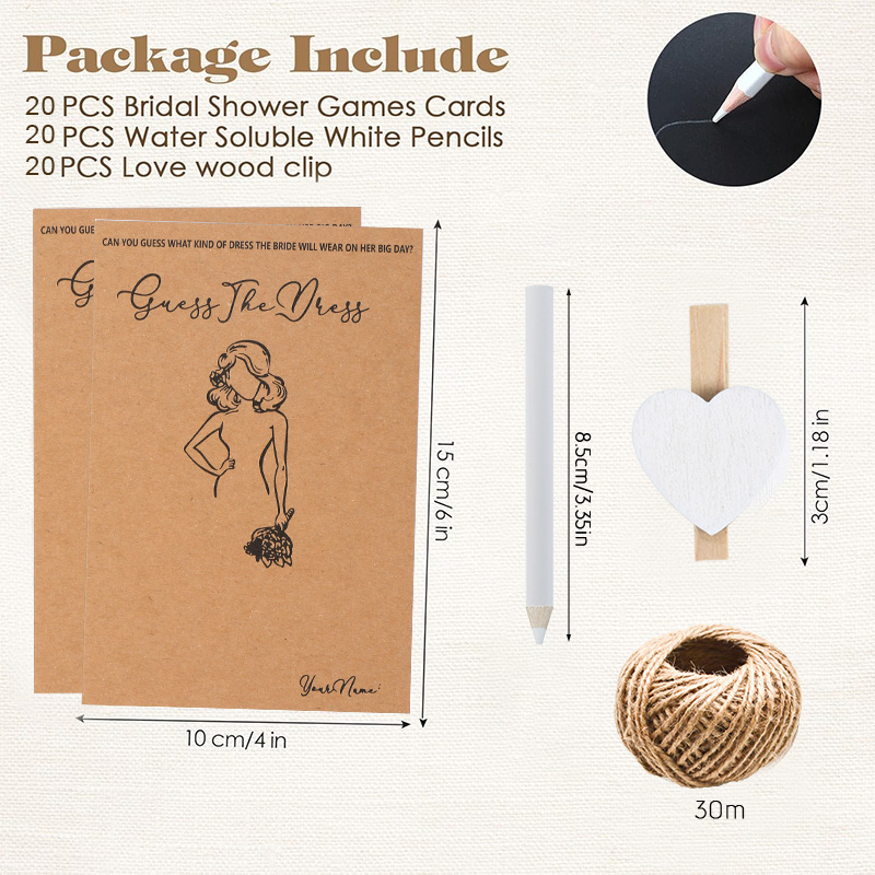 10/20Sets Guess Wedding Dress  - Party Games Bridal Shower 리뷰 및 가격