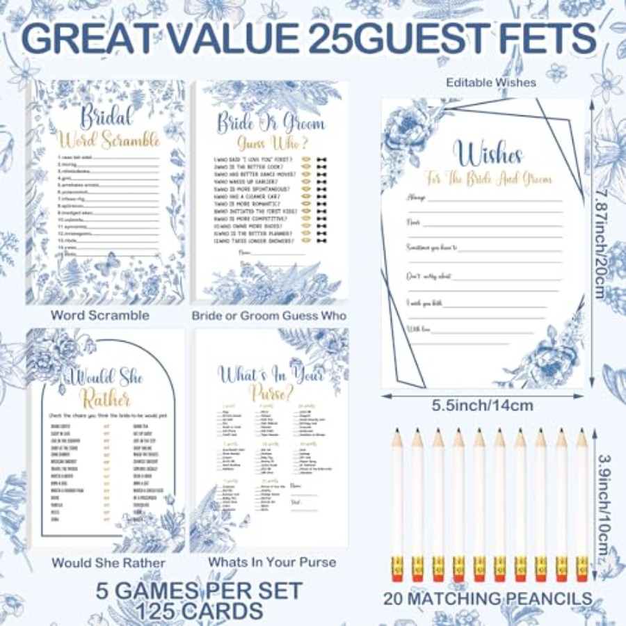 145 Pieces Bridal Shower Game  - Party Games Bridal Shower 리뷰 및 가격