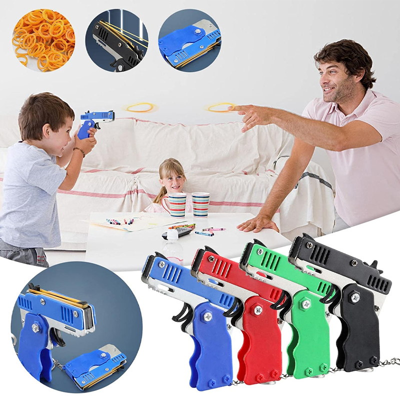 Mini Keychain Rubber Band Gun  - Party Games Kids Outdoor 리뷰 및 가격