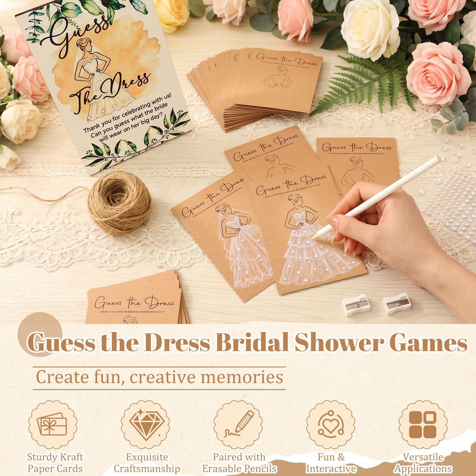 30Set Wedding Dress Game Card  - Party Games Bridal Shower 리뷰 및 가격