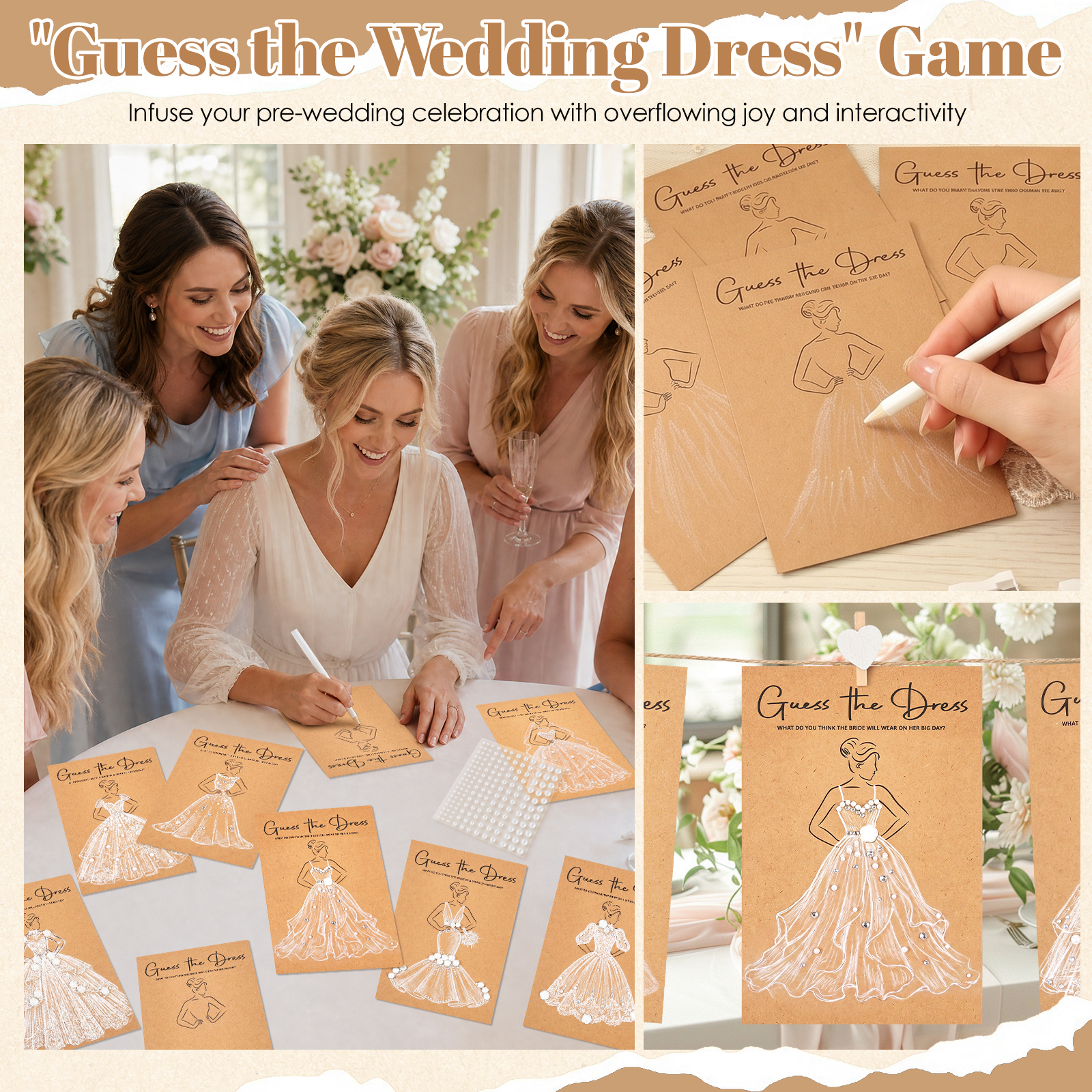 30Set Wedding Dress Game Card  - Party Games Bridal Shower 리뷰 및 가격