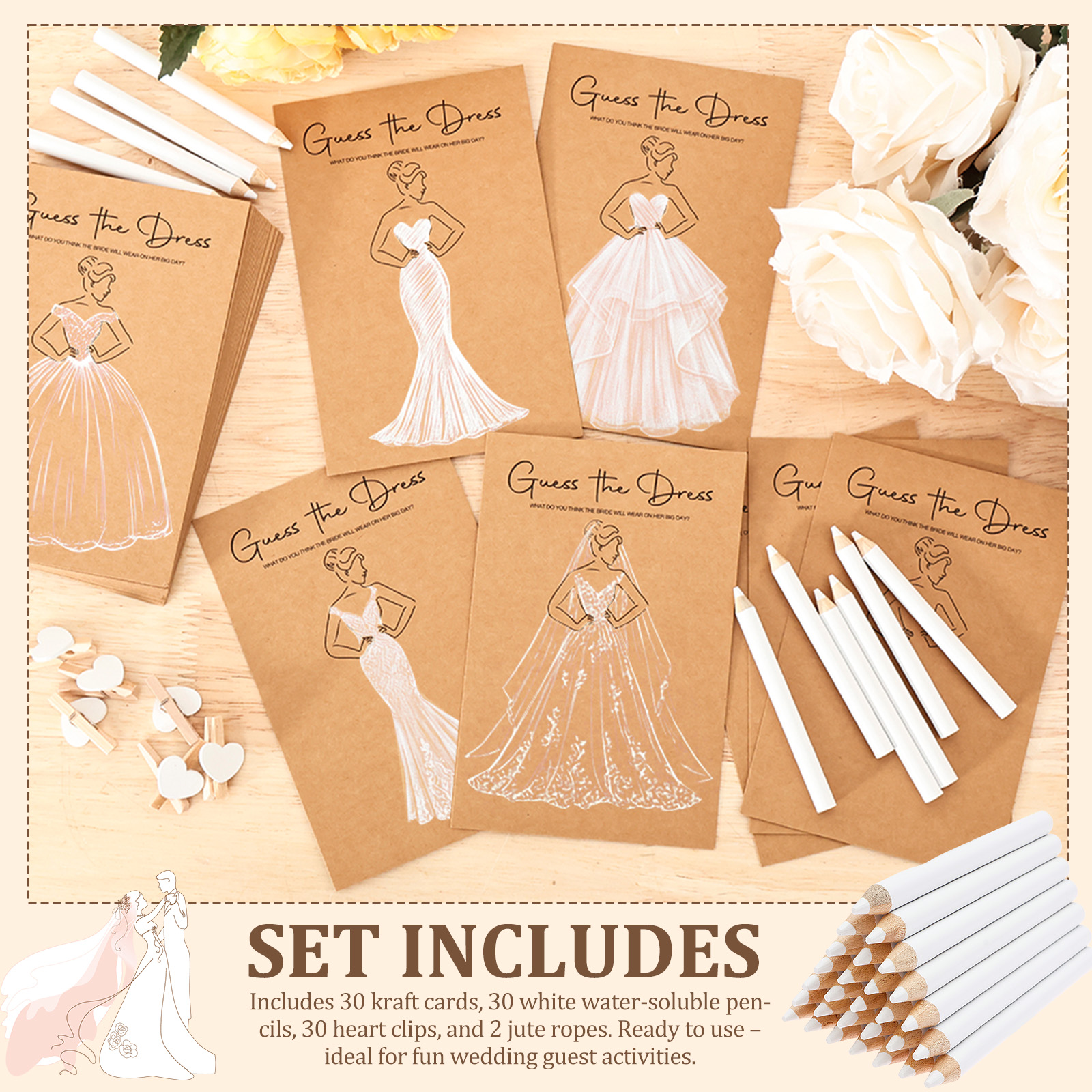 30/60PC Wedding Dress Game Car - Party Games Bridal Shower 리뷰 및 가격