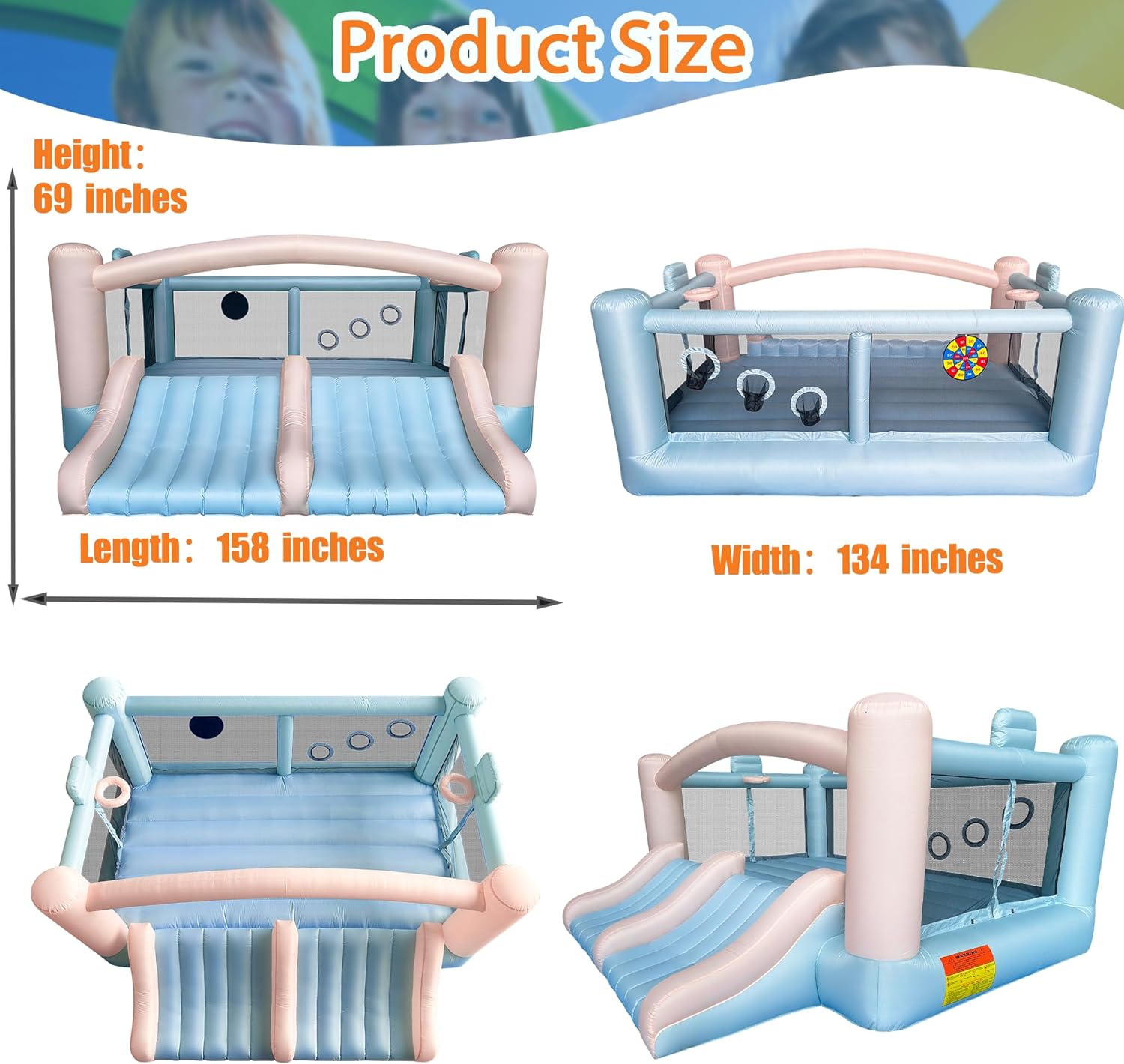 Large 8-in-1 Inflatable Bounce - Party Games Kids Outdoor 리뷰 및 가격