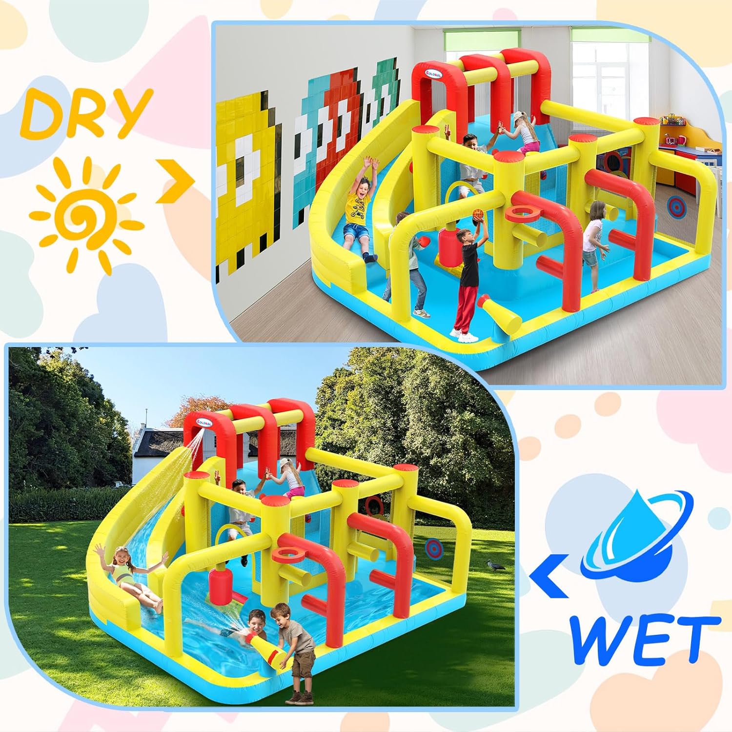Kids Inflatable Water Slide Bo - Party Games Kids Outdoor 리뷰 및 가격